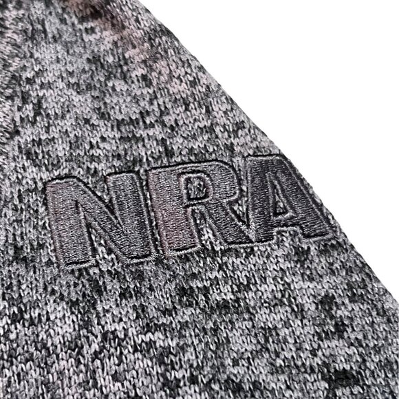 Mens NRA Quarter-Zip Pullover Sweater With Quilted Accent Heather Gray/Black XL - Picture 5 of 6